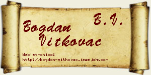 Bogdan Vitkovac vizit kartica